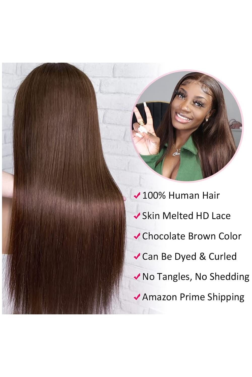 Cabelo liso castanho