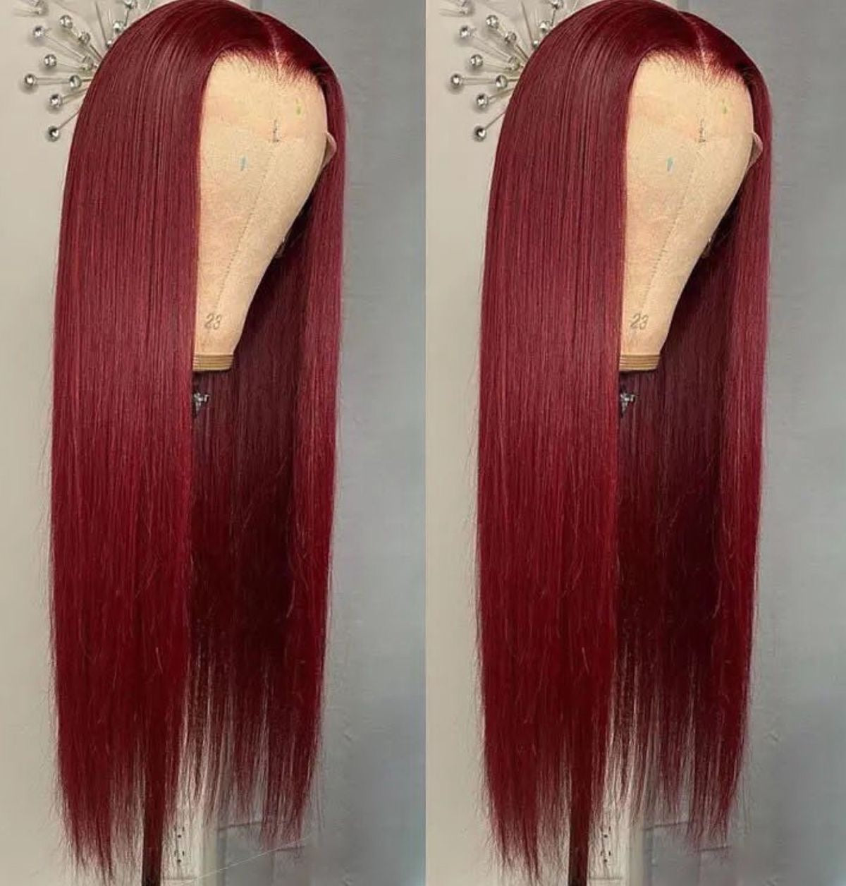 Cabelo liso borgonha