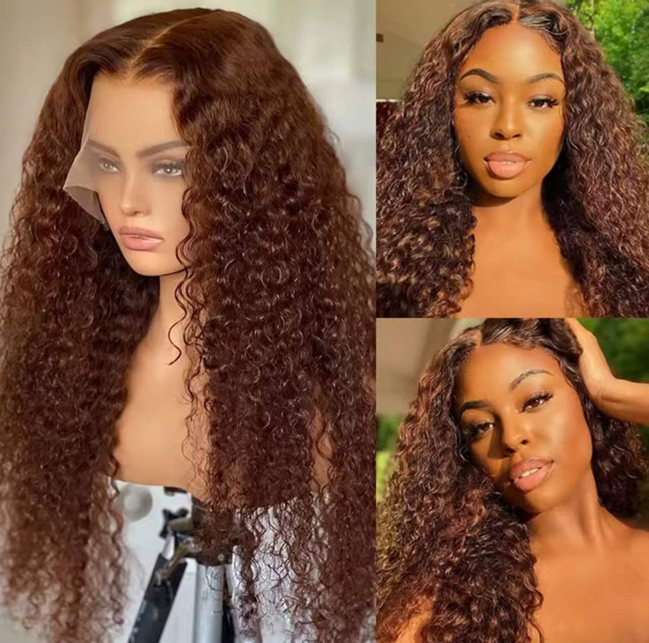 Cabelo curly castanho