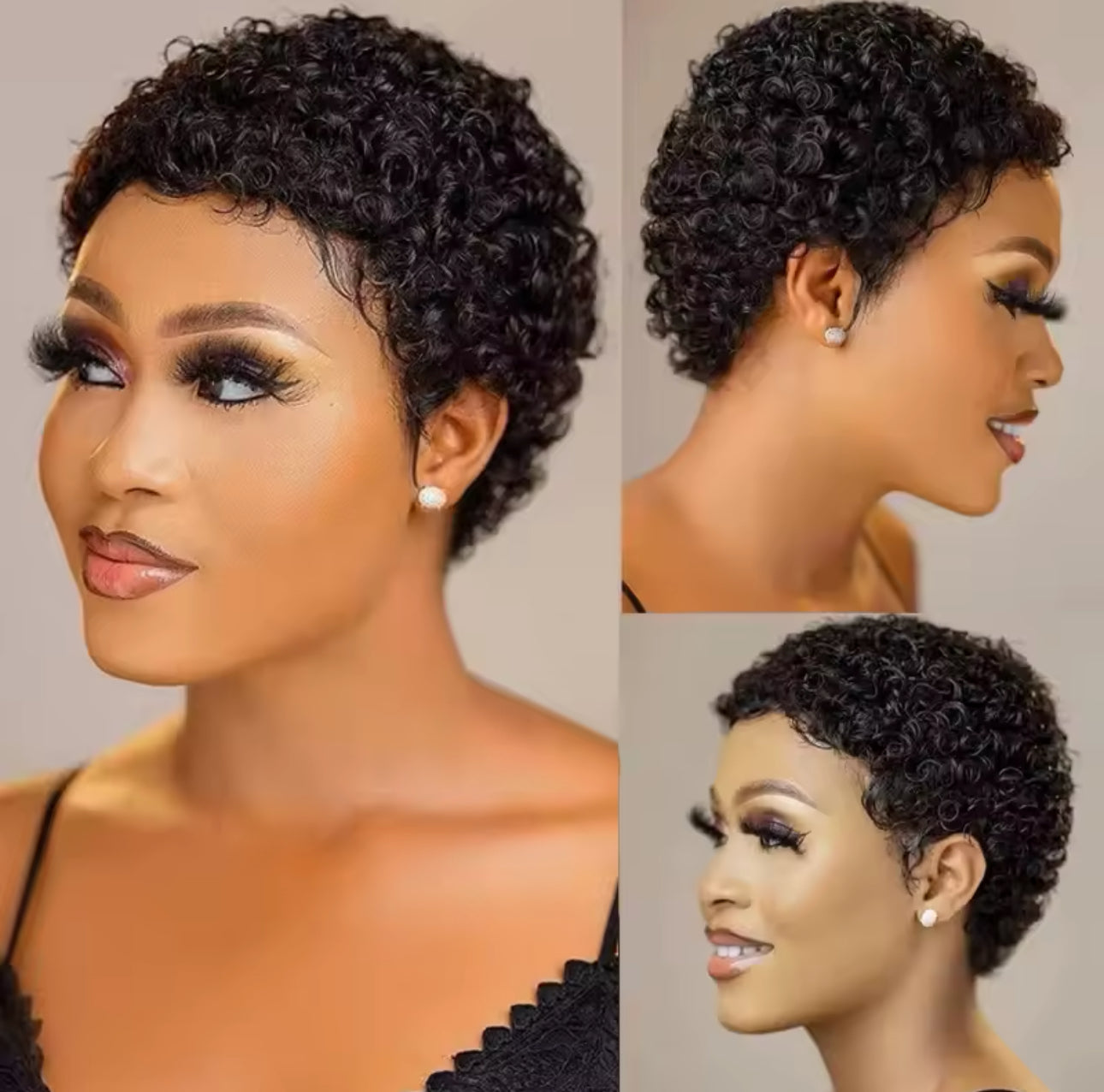 Cabelo encaracolado pixie