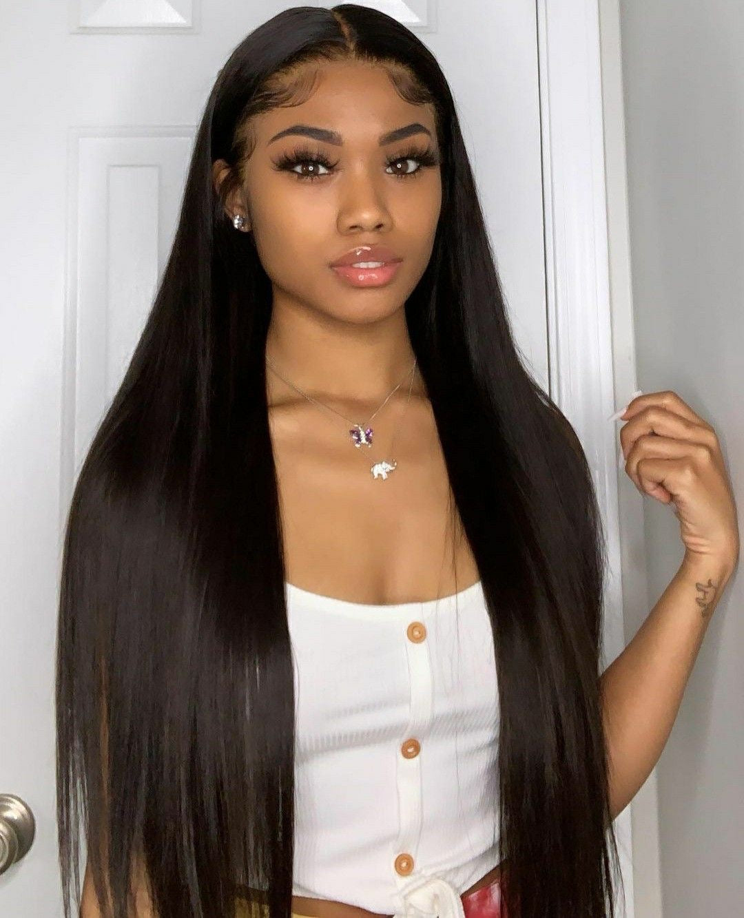 Peruca de cabelo liso