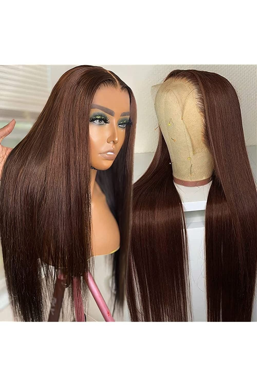 Cabelo liso castanho