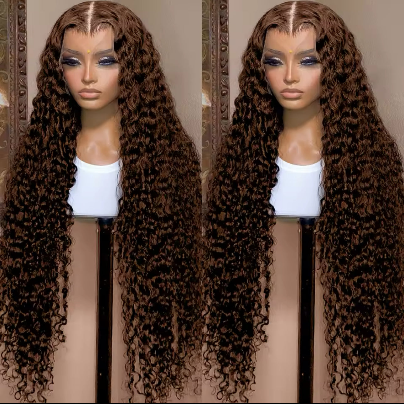 Cabelo curly castanho