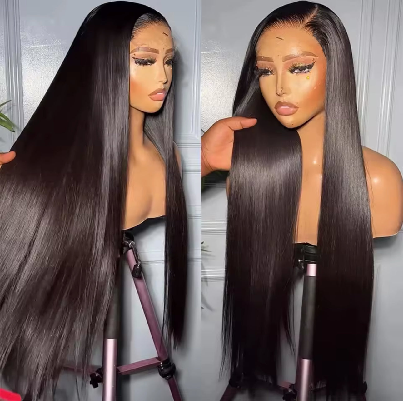 Peruca de cabelo liso