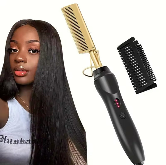 Pente quente alisador de cabelo 2 em 1